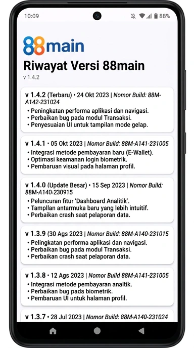 Riwayat Versi 88main untuk Pengguna Android