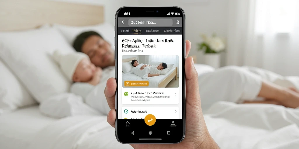 Tampilan antarmuka aplikasi 6CF untuk Tidur dan Relaksasi.