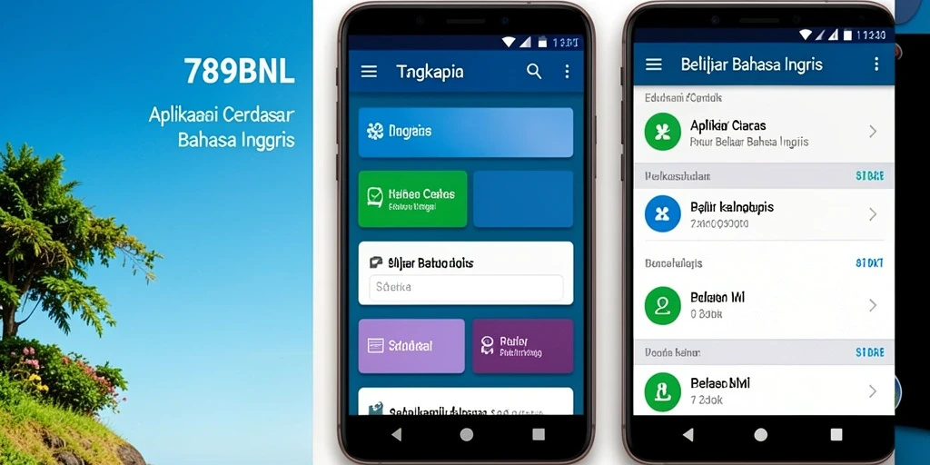 Antarmuka aplikasi 789BNL yang ramah pengguna untuk belajar bahasa Inggris.