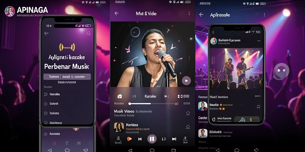 Screenshot aplikasi APINAGA menampilkan antarmuka intuitif untuk Karaoke.