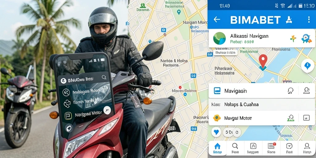 Antarmuka sederhana dan fungsional dari aplikasi Navigasi Motor.