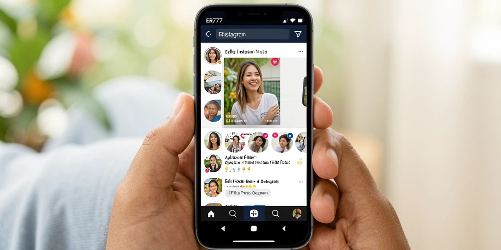 Antarmuka pengguna ER777 menunjukkan berbagai pilihan filter Instagram yang menarik.