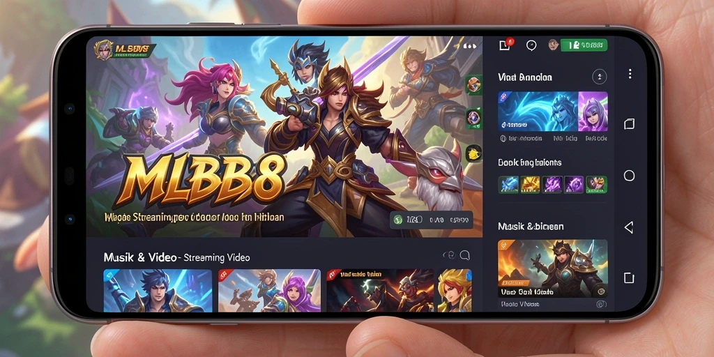 Tampilan antarmuka MLBB8 yang menarik dan fungsional untuk Streaming Video.