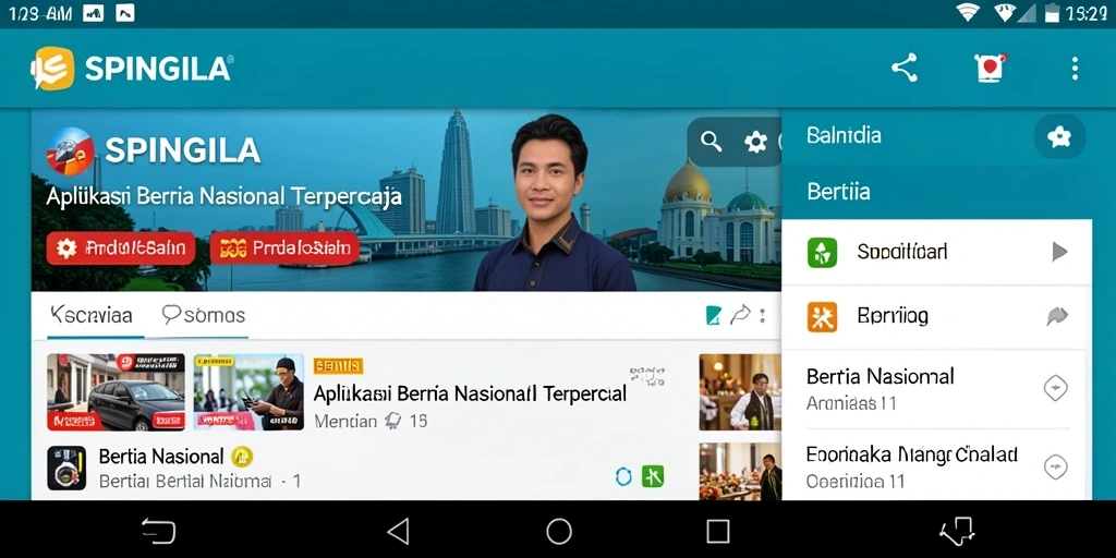 Tampilan antarmuka SPINGILA menampilkan berita nasional terbaru.